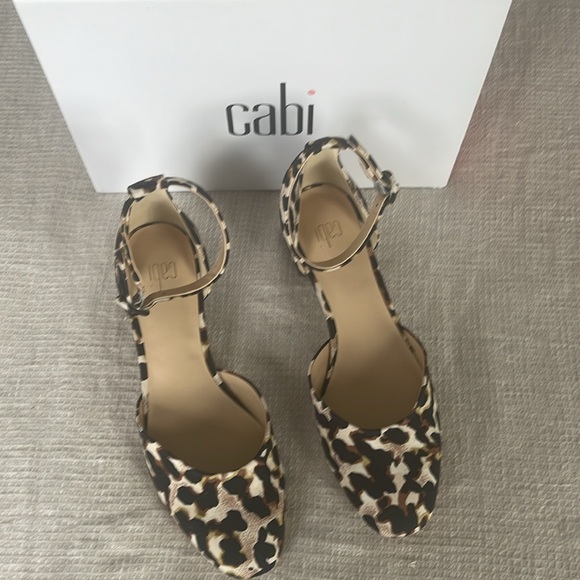 CABI Leopard Print Kiki Ankle Strap Block Heels Multicolored 6020 Women's 8 - Picture 4 of 4